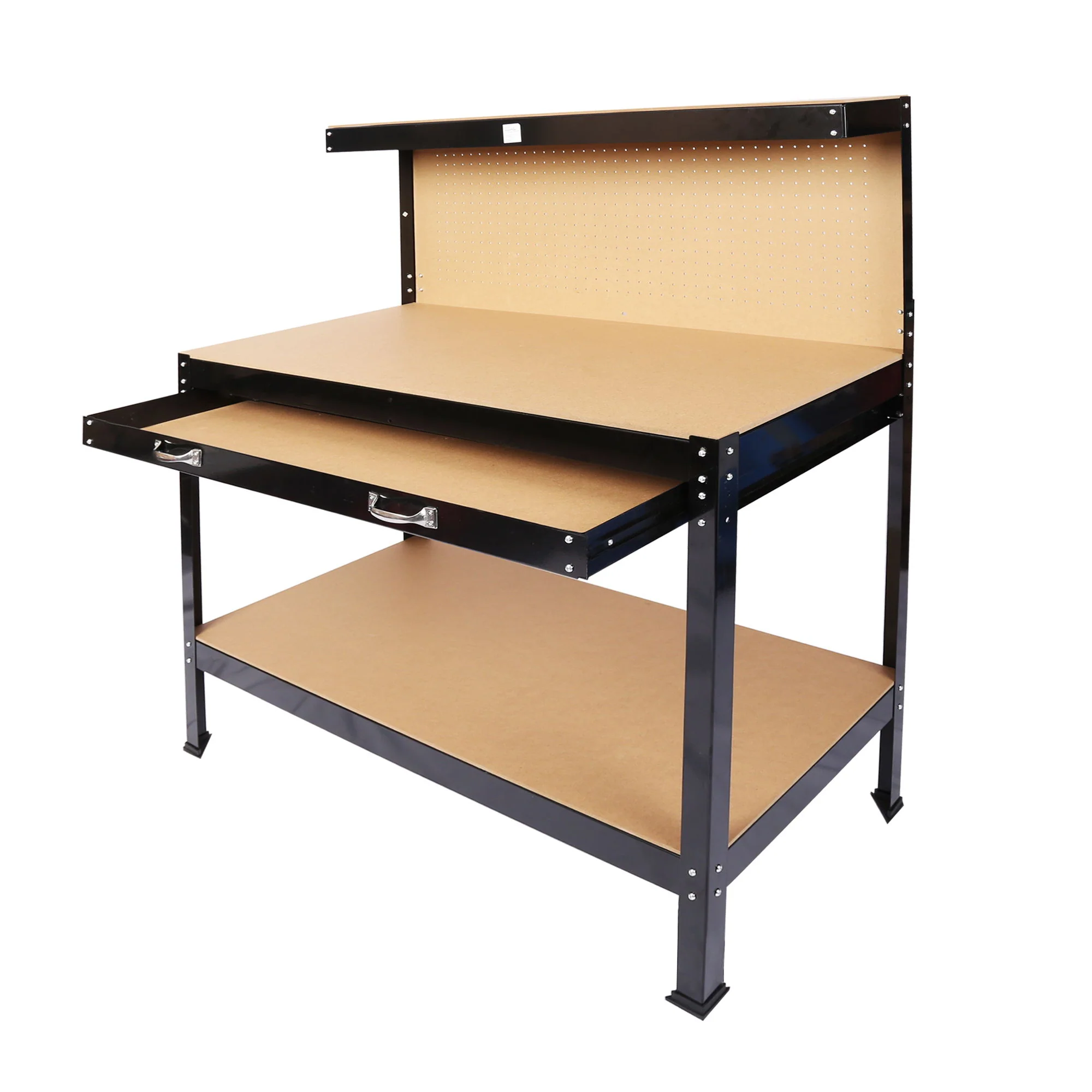 Wood Work Bench - Black / Light Brown - Image 7