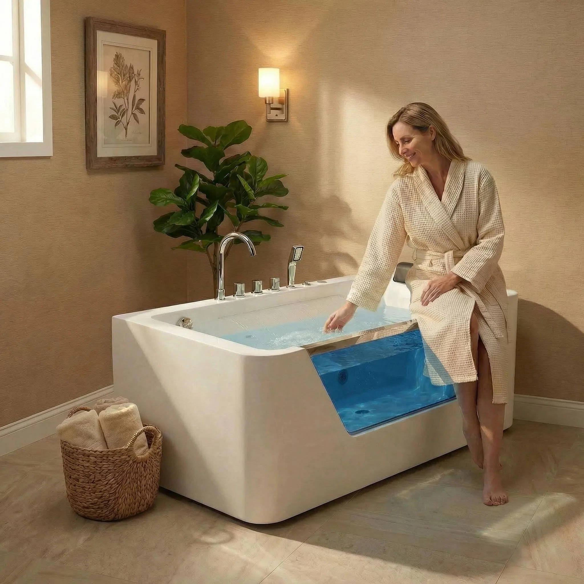Xavier - Single Massage Bathtub - Milk White - Image 6