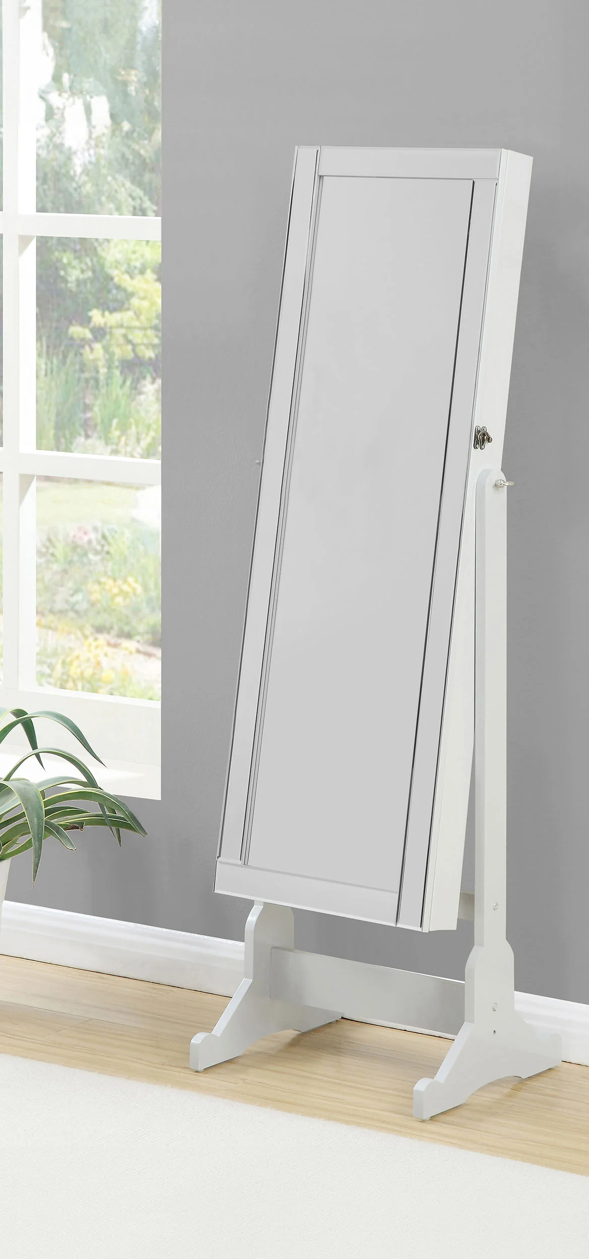 Yvonne Cheval Mirror with Jewelry Storage - Dove Grey - Image 5