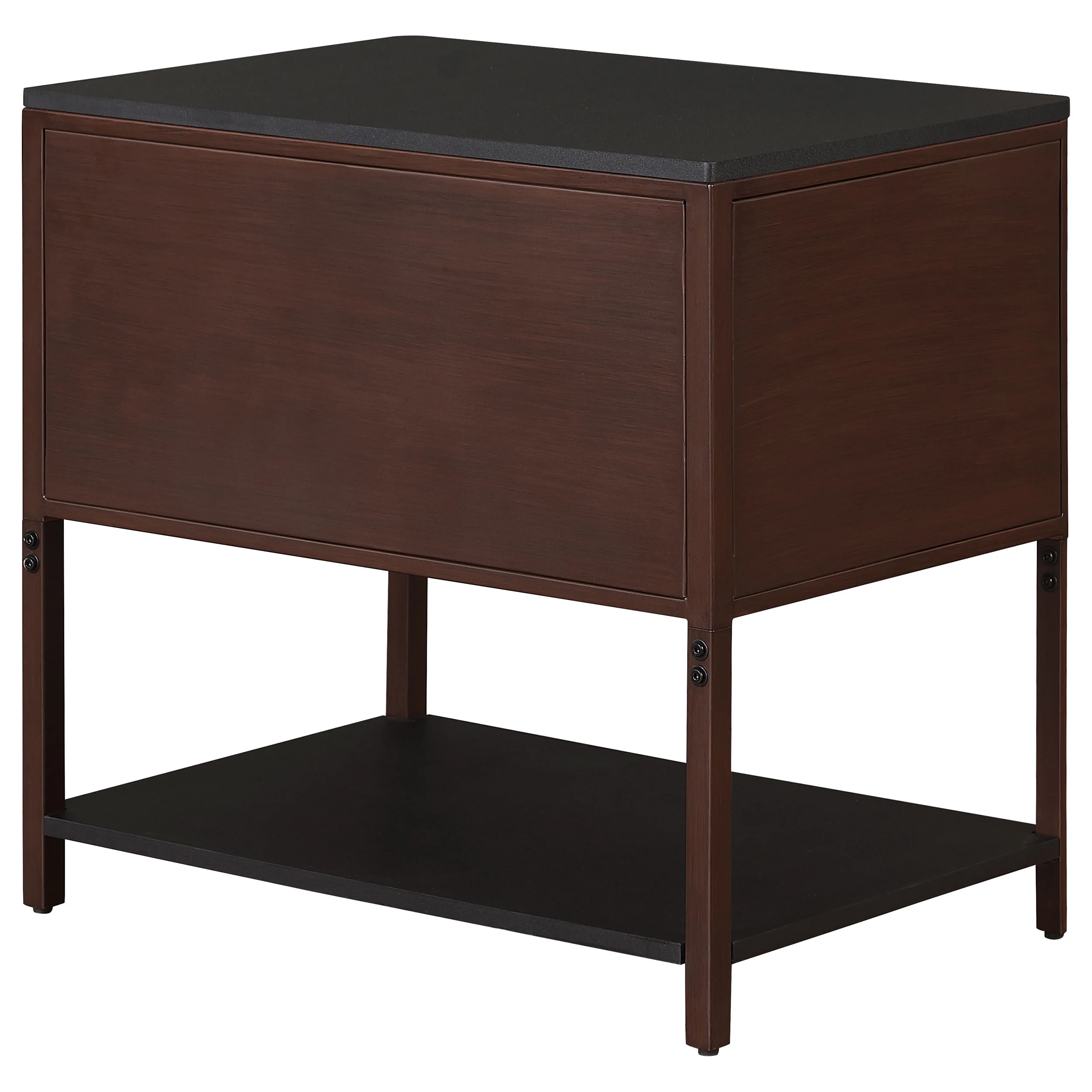 Zimmerlee 2-Drawer Side Table with Shelf, Rust Brown - Image 7