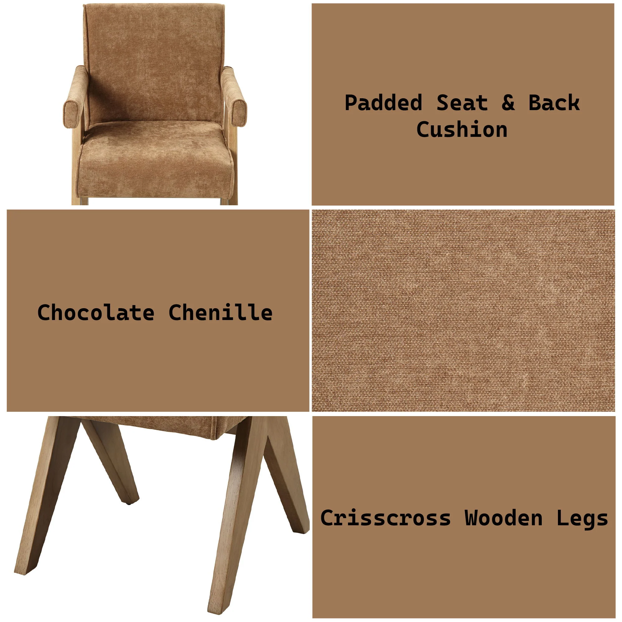 Zoey - Arm Chair (Set of 2) - Chocolate - Image 2