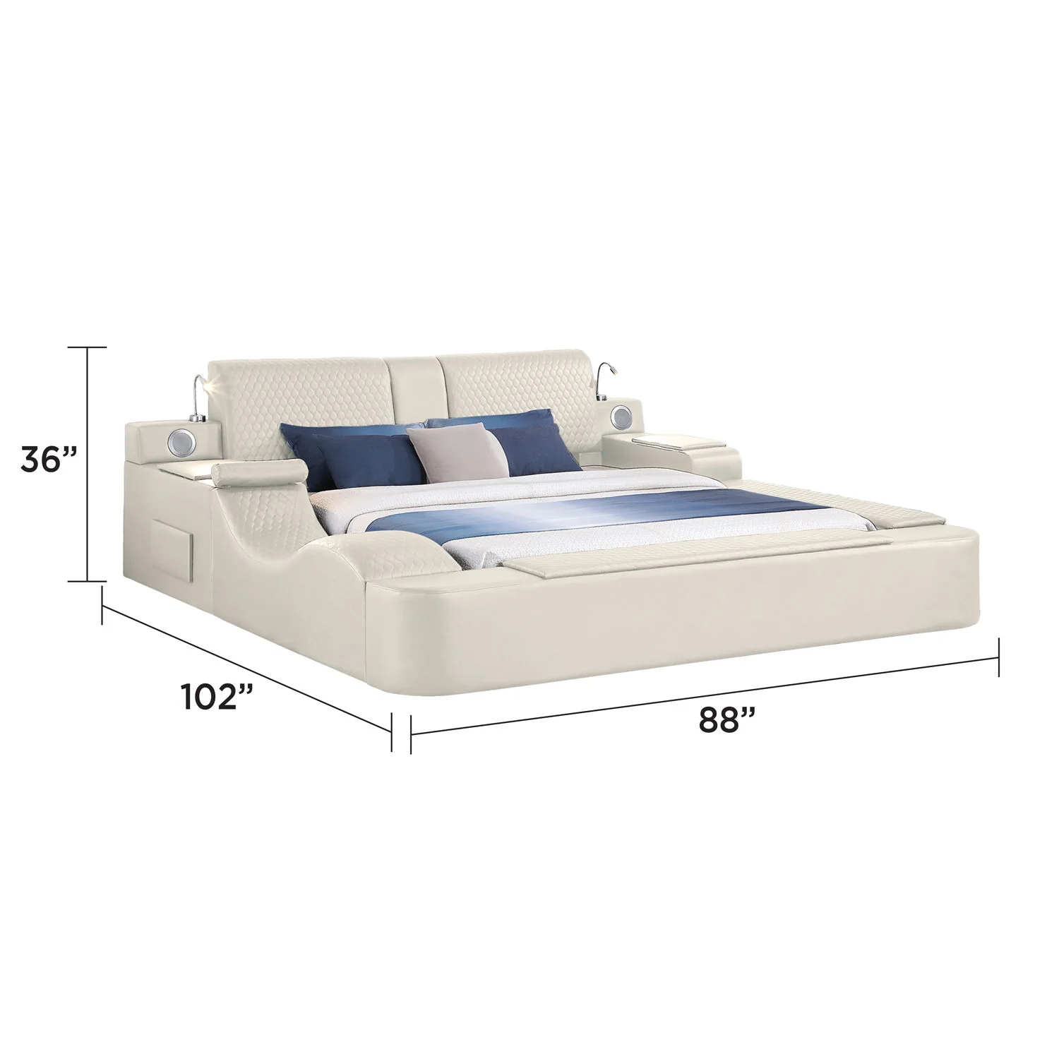 Zoya - Smart Multifunctional Bed, Built In Bluetooth Speakers, USB Charging - Image 13