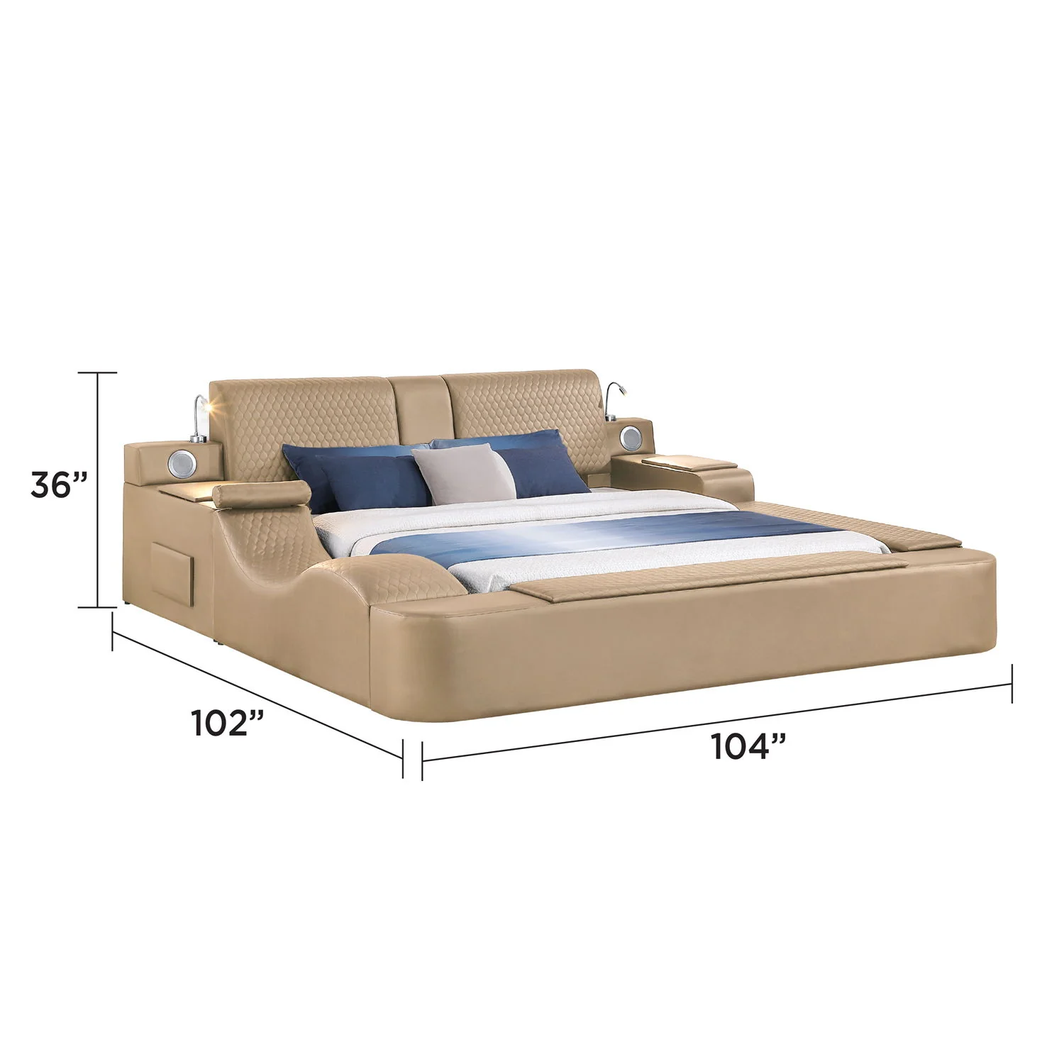 Zoya - Smart Multifunctional Bed, Built In Bluetooth Speakers, USB Charging - Image 28