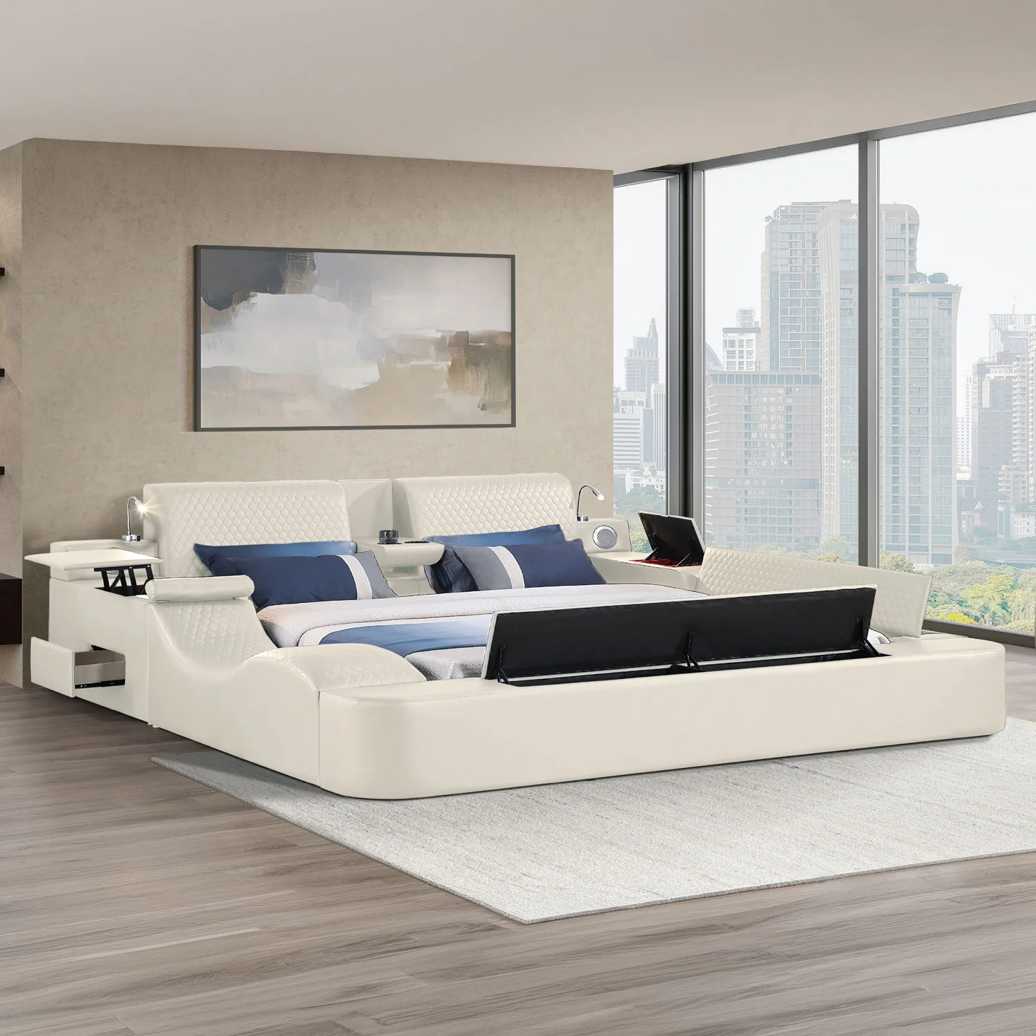 Zoya - Smart Multifunctional Bed, Built In Bluetooth Speakers, USB Charging - Image 35